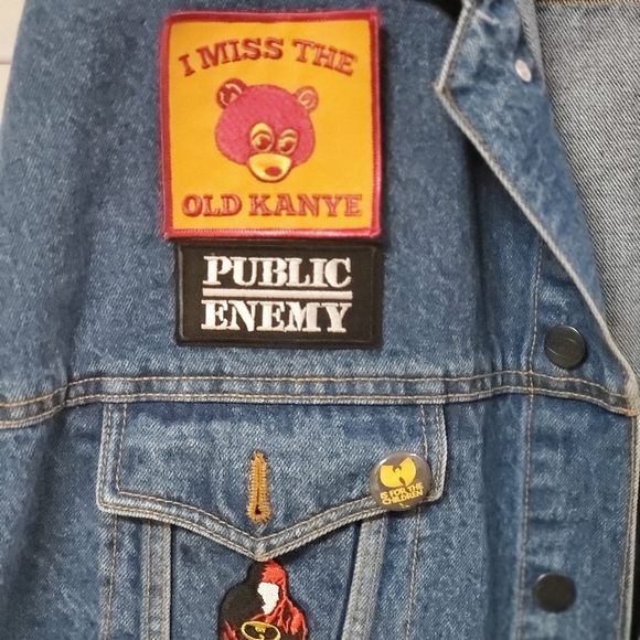 Pre-Owned Denim Jacket with HIP HOP PATCHES! 1of1 - Picture 3 of 5